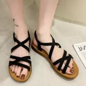 일상 낮은굽 밴드스트랩 여성화 서머캐주얼 레이디 여성스트랩샌들 여성플랫샌들
