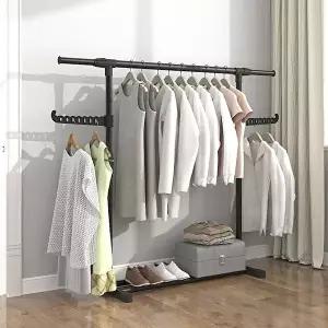 날개 행거 이동식 스탠드 옷걸이 옷장 선반 철제 헹거 (KYR-WC109DE)