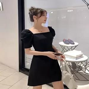 페미닌룩 퍼프 벌룬소매 파티패션 블랙 미니원피스 (KYR-WFIHZDX)