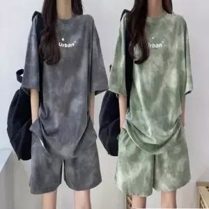 [콩심팥심]여성 여름 반팔 반바지 운동복 상하 트레이닝웨어