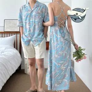 여행 바캉스 커플룩 비치룩 스프라이트 패턴 ODM6+9PsJ