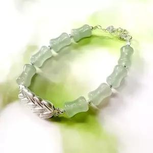 H32 동릉옥과 925실버 이삭 행운팔찌 소원팔찌 옥팔찌 925실버팔찌 은팔찌 동릉옥