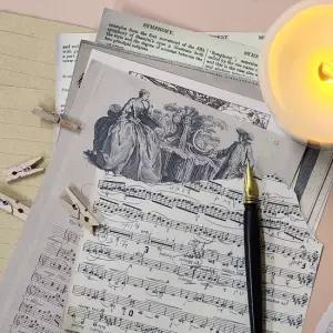 꾸미기 빈티지 배경지 음표 다꾸 포장 촬영소품