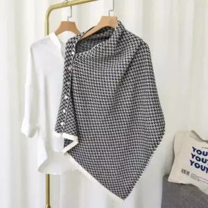 여성 숄 머플러 가을 겨울 보온 니트 케이프 케릭 여성니트 숄머플러 단추망토 보온케이프