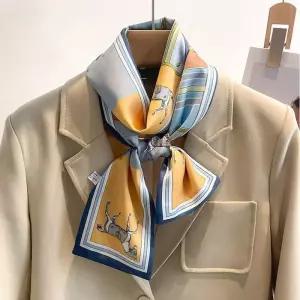 사계절용 쁘띠 머리끈 가방끈 롱길이감 패턴 스카프