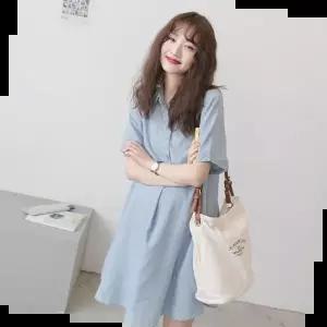 빅사이즈셔츠원피스 키밍 반팔 임산부 셔츠 원피스 빅사이즈 루즈핏 여름