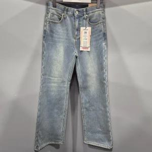 여성)오비안밴드 JC자수 솔트틴캣워싱 와이드핏 양모데님팬츠/AO4DTG773-1US