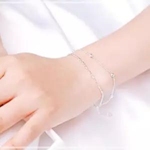 실버 여름 레이어드 백일선물 포인트 데일리 두줄 E 92.5 2U7WFFLACL