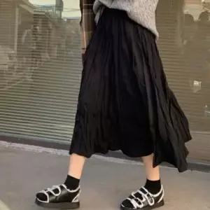여성 주름 플리츠스커트 밴딩 롱치마 페미닌 긴스커트