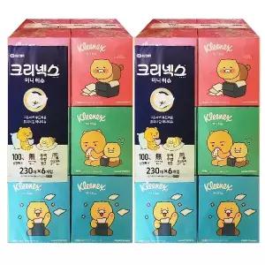 크리넥스 각티슈 디럭스 미니 230매 6개입, 2개 미용 카카오티슈