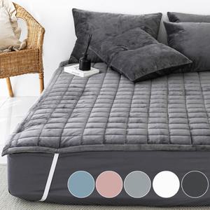 바숨 겨울 극세사 고정밴드 누빔 침대패드 슈퍼싱글 SS 110x200