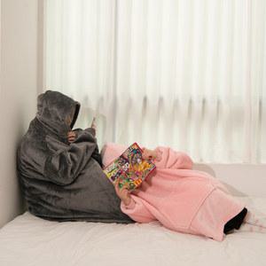 방콕 집순이 후드 담요 실내 입는 전신담요 겨울잠옷