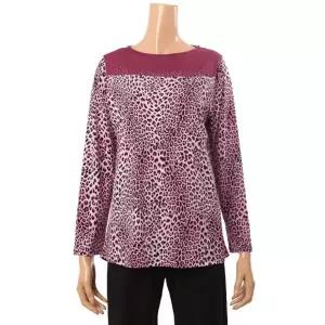 [롯데백화점]몬테밀라노 MK103T3133 레오파트 배색 포인트 여성 썸머 티셔츠