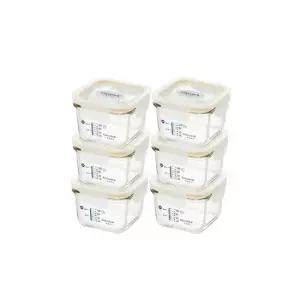 글라스락베이비 눈금이유식 정사각 210ml 6조