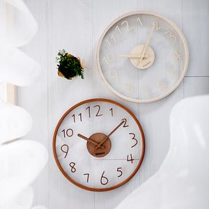 바나나공방 300 유리나무 벽시계 오리지널 주문제작 무소음 인테리어 벽시계