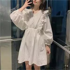 [오노마] ONM 코튼 원피스 허리밴딩 프릴 레이스 러블리 스타일 (S8055622)