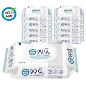 깨끗한나라 99.9% 클린 손소독티슈 마일드 캡60매X30팩