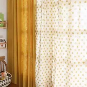 [텐바이텐]허니 골드 도트 커튼