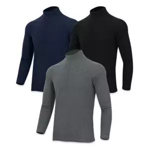 꽃중년 남자목티 남자폴라티 긴팔 무지 기모 보온 스판 기능성 노가다 작업복 상의 발열 내의 모크넥 목폴라 빅사이즈