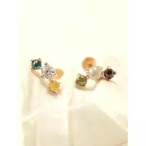 [미니멀피어싱]14K 인터널 조각 러프다이아 라블렛 피어싱