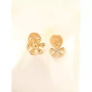 [미니멀피어싱]14K 미니 꽃볼 큐빅 라블렛 피어싱