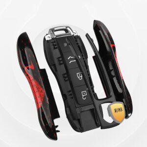 키 케이스 원격 제어 포브 커버 셸 포르쉐 911 718 파나메라 카이엔 마칸 보호 캡 교체 액세서리 3 개/세트