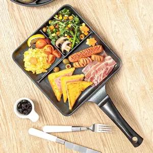 퀸센스 블랙 사각 3절 나눔팬 21cm