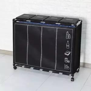 커버형 분리수거함 4P 1단 휴지통 가정용 재활용 쓰레기통