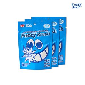 [퍼지브러쉬]NEW 일회용 씹는 칫솔 퍼지브러쉬 5P (지퍼백) x 3개입 친환경 칫솔