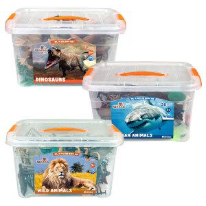 WENNO 웨노 공룡 바다 야생 동물 모형 보관함 58종 플레이 세트 (택1)