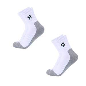 리비스타 남성 중목 스포츠 양말, 화이트, 2개