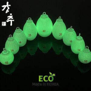 야광봉돌 물방울추 야광추 쭈꾸미 갑오징어 문어 외수질 봉돌 쇠추 10호부터 40호까지