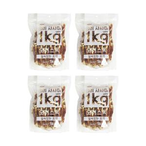 테비 사사미 1kg 오리스틱 x4봉 대용량 강아지간식