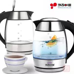 키친아트 위생적인 유리 무선 전기포트  멀티 커피 포트 주전자 1.8L 대용량 유리주전자