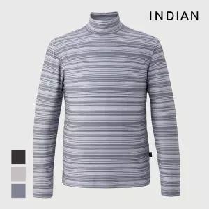 [INDIAN] 남성 스트라이프 하프넥 티셔츠_MIEALXW9101