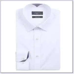 [란체티](김해점) 남성 화이트 솔리드  스판 예복/비즈니스  슬림핏 긴소매 와이셔츠 LWS5202WH