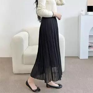 [오노마] ONM KYI 80901 여자밴딩쉬폰플리츠주름롱스커트 (S9720785)