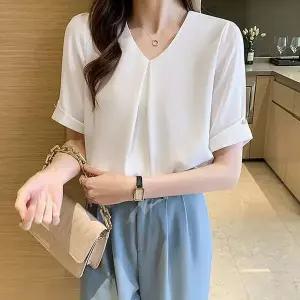 [오노마] ONM 새틴 절개 포인트 여성 하객룩 데이트룩 블라우스 (S10764472)