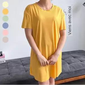 [오노마] ONM 여자 여름 반팔 쿨 원피스 옆트임 편한 홈웨어 (S10384709)