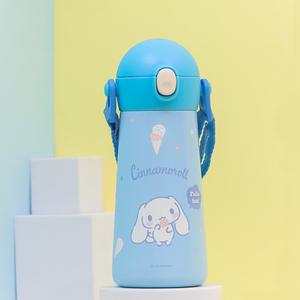 산리오 시나모롤 더보틀 원터치 어깨끈 이중스텐 물통 어린이 유치원