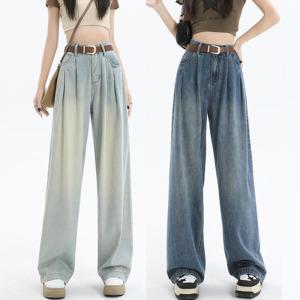 LND LD 러브 와이드 데님 팬츠 여성 바지 청바지 여자 하이웨스트
