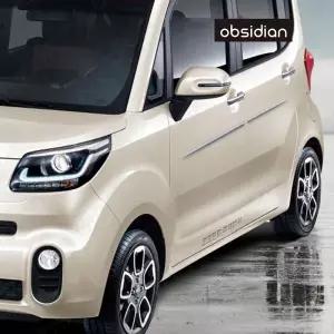 기아 호환 레이 부착형 도어가드 크롬 롱버전 1대분 순정품같은 피팅감 옵시디언