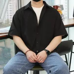 [우기브로]WWO 남자 빅사이즈 제르피 린넨 반팔 셔츠