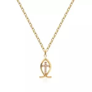 [비앤비골드] 14K 오병이어 물고기 십자가 펜던트 SHP38390