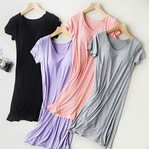 여름 모달 브라탑 반팔 원피스 빅사이즈 브라캡 홈웨어 실내복