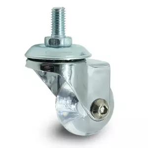 소형 투명 무소음 인라인 바퀴 캐스터 4cm(1.5인치) 볼트형 M8