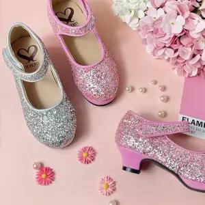 여아구두 반짝이 굽구두 스포츠 댄스화 연주회 파티 글리터