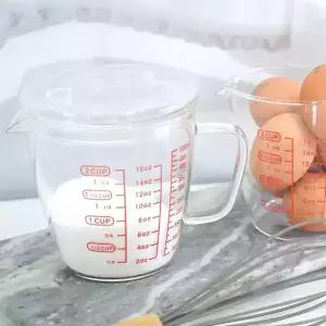 코코비아 내열유리 뚜껑 계량컵 500ml 주방 베이킹 이유식 비커