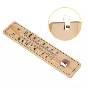 나무판 온도계 걸이형 약22x5cm 섭씨 화씨/아날로그온도계/실내온도계/비닐하우스온도계/온도게