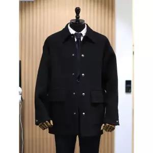 갤러리아 BON 24F/W 울,캐시미어 혼방 버튼 배색 멜톤 코트 BN4WHA552